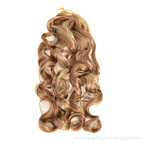 22inch Loose Wave Crochet Hair Braiding Curly Braiding Hair Extensions Synthetic Spiral Curl Ombre French Braiding Extension